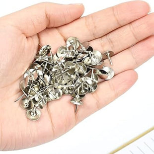 100 Pieces Weibo Tacks Packs Thumbtacks, Bulletin Board Tacks, Round Heads for Office, School, Home (Silver)