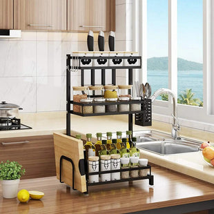 Aquaterior 3 Tier Kitchen Organizer Rack Stainless Steel Adjustable