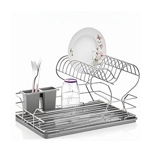 Dish Drainer Kitchen Rack Steel Kitchen Dish Drying Rack Organizer Cutlery Plates Cup Holder