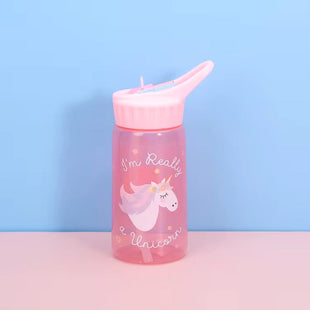 Wholesale Customized Color Clear 350mi Portable Straw Cup Children Plastic Water Bottle