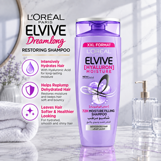 L’Oréal Paris Elvive XXL Format Hyaluron Moisture 72H Moisture Filling Shampoo 600ml