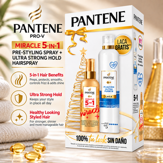 Pantene Pro-V Miracle 5-in-1 Pre-Styling Spray + Ultra Strong Hold Hairspray Gift Set