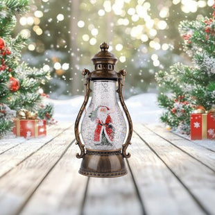 Christmas Lantern Spinning Glitter Water Snow Globe Lanterns Santa Scene Water Globe