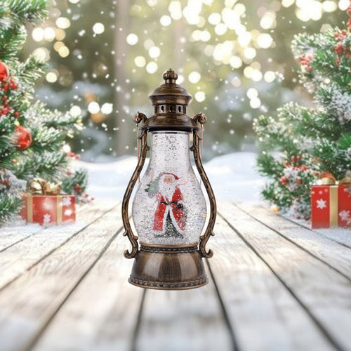Christmas Lantern Spinning Glitter Water Snow Globe Lanterns Santa Scene Water Globe