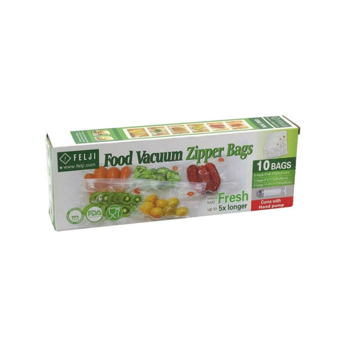 10 Pack Felji Food Vacuum Sealer Bags With Hand Pump