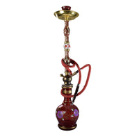 Hookah Complete Set, with Hand Drawn Glass Vase, Ceramic Bowl and Coal Tongs Ashtray, BPA Free, Enhance The Smoking Experience
