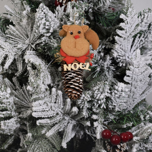 Christmas Elk Design Hanging Pine Cones Decoration