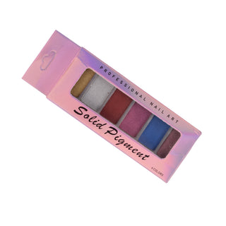 High Quality Solid Mirror Chrome Nail Powder 6 Colours Multi Pigment Mirror Effect