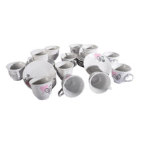 Set of Porcelain Cups Heart Shape 12 Person