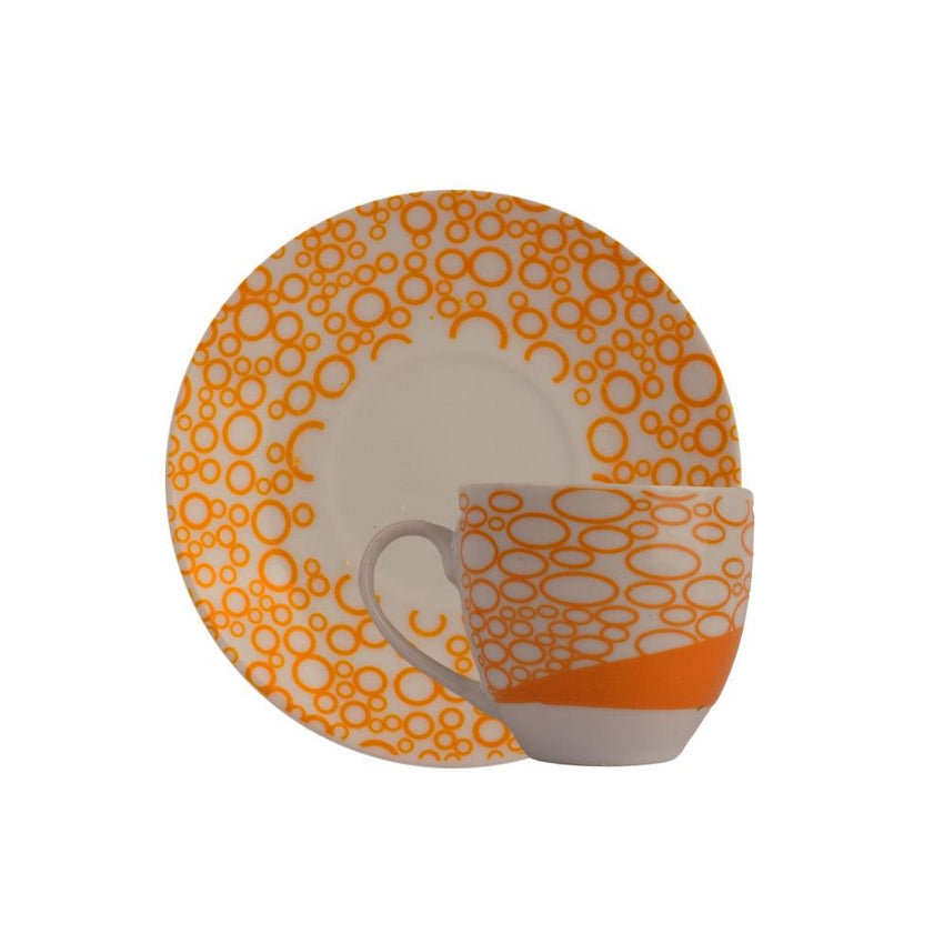 Set of Porcelain Cups Multicolor 12 Person
