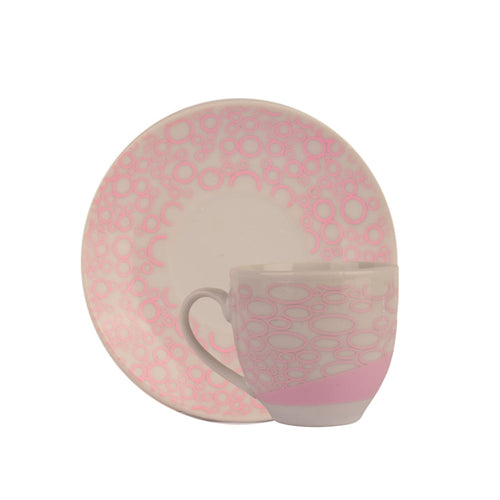 Set of Porcelain Cups Multicolor 12 Person