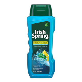 Irish Spring Ultimate Wakeup Tea Tree Oil & Iced Lemon Moisturizing Face & Body Wash 24HR Fresh 532ml