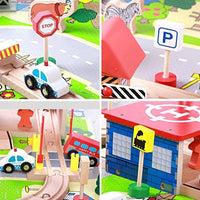 125 Pcs Carpet City Train Track Wooden Track Train Toy Boy And Girl Puzzle Assembly Set 3-6-7 Years Old Children's Fun Educational Toys Wooden Set Up