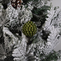 Beaded Green Plum Glittered Ball Finial Glass Decorative Hanging Christmas Ornament  6PCS