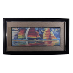 Mad Masters Boat in a Lake Scenery Painting Hanging Photo Frame Decorative Item for Living Room, Bedroom, Home Decor and Wall Decoration