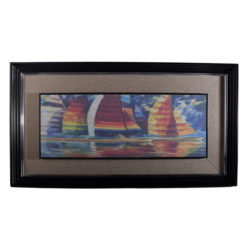 Mad Masters Boat in a Lake Scenery Painting Hanging Photo Frame Decorative Item for Living Room, Bedroom, Home Decor and Wall Decoration