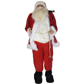 Classic Standing Santa Claus with White Vest & Red Suit Decoration