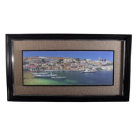 Skipvelo Canvas Wall Art Prints Evdilos town at Ikaria island Retro Frame Paintings Poster Home Decor Artwork Ready to Hang for Living Room Bedroom