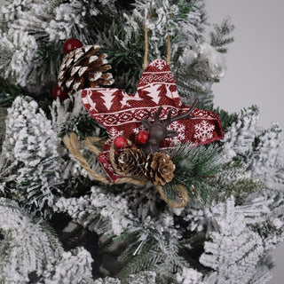 Star Decorations Personalized Stocking Decorations for Family Holiday Season Decor, Cream or Burgundy