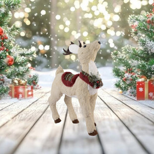 Festive Standing Reindeer Decoration 40Cm
