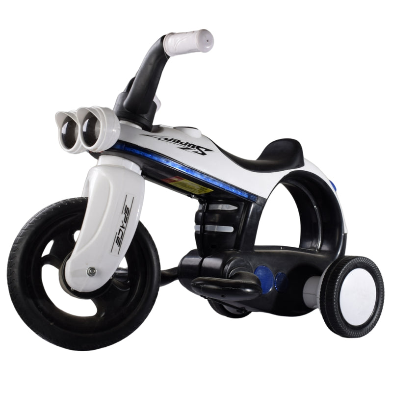 Sleek White & Black Pedal Trike for Kids