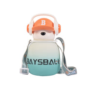 Baysball Bear-Themed Kids Water Bottle with Stra