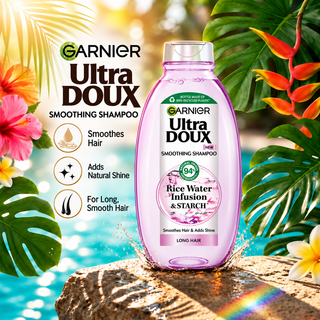 Garnier Ultra Doux Smoothing Shampoo with Rice Water & Starch 400ml
