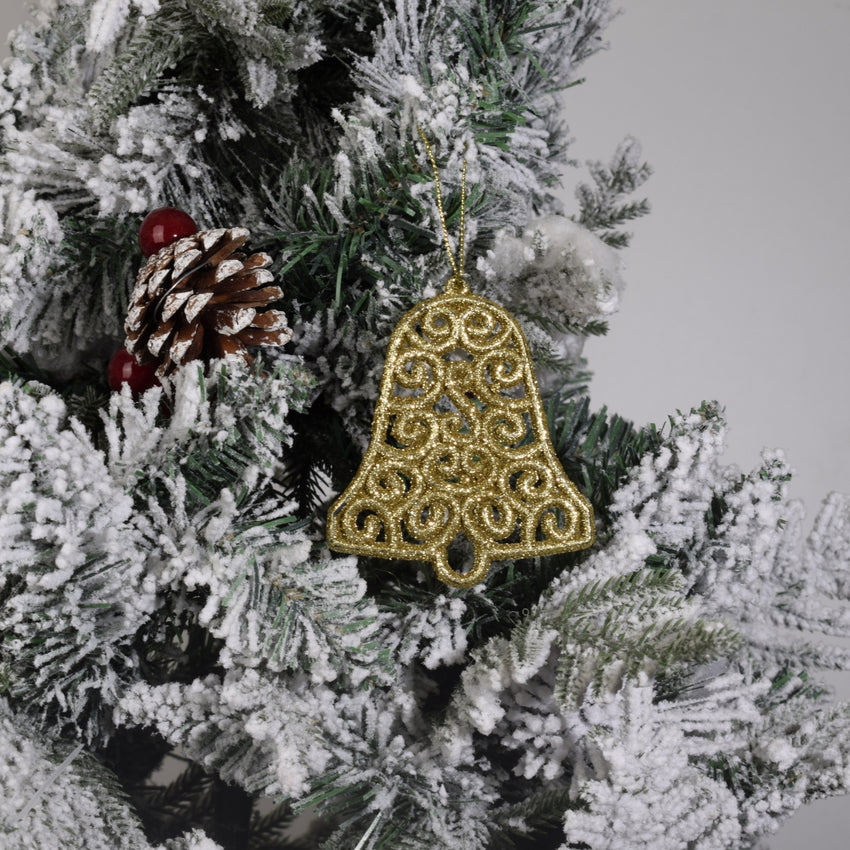 Christmas Glitter Bell Tree Decoration 3PCS
