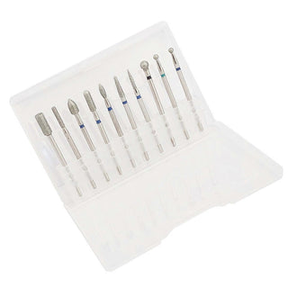 10pcs Nail Drill Bit Set Portable Home Salon Emery Cuticle Remover Bits for Nail Artist Beginner