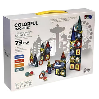 73 PCS Building Blocks Magnet Toys for Kids,3D Magnet Puzzles Stacking Blocks for Boys Girls,Huge