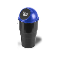 JUSTTOP Mini Car Trash Can, Small Automatic Portable Trash Can with Lid, for Car Home Office (Blue)