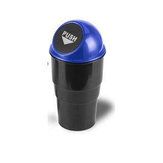 JUSTTOP Mini Car Trash Can, Small Automatic Portable Trash Can with Lid, for Car Home Office (Blue)