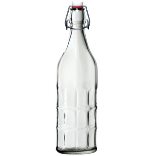 Moresca Swing Flip Top Lid Glass Water Bottle. (1 Litre)