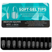 Trendy Look Soft Nails – Medium Coffin Shape | 600 Count Box | Sleek, Durable & Perfect for Stylish Nail Art