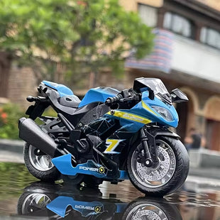 Kawasaki Ninja Racing Motorcycle Diecast Simulation Toy Motorcycle Model Sound Light Collection Kids Gift