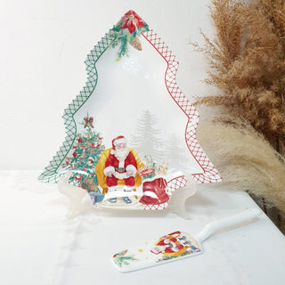 Plate Christmas tree Santa Claus