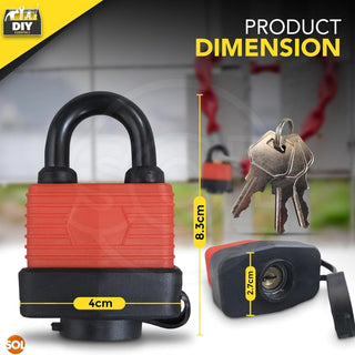 Padlock,Padlocks with Keys Long Handle Ring Key Padlock,Width 40mm50mm60mm75mm, and Anti-Theft Door Lock Locker Lock,2 Keys-tool-