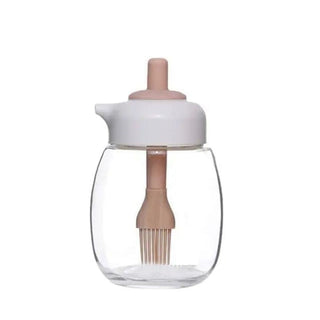 Oil Dispenser Bottle Wide Opening Oil Bottle Oil Dispenser with Silicone Oil Brush 230 ml