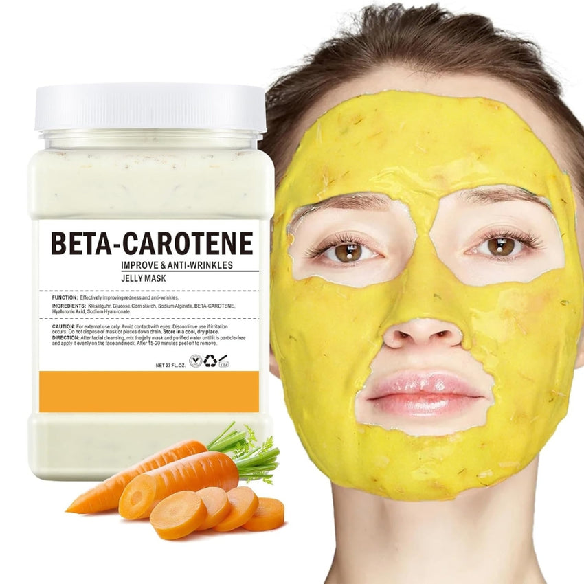 Jelly Mask Powder for Facials, Hydrating & Moisturizing Jelly Face Mask Skin Care Beta-Carotene
