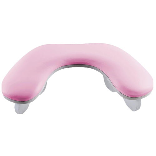 U Shape Nail Arm Rest, Manicure Armrest Wooden Base Detachable for Manicurist Nails Tech, Pink