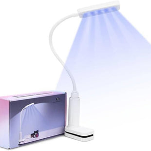 wenxintek 2 in 1 LED UV Nail Lamp Light with Gooseneck and Clip,Flexible Flash Cure Nail Lamp for Curing Acrylic Nails Gel Polish,Nail Desk Lamp for Reading,Manicure Salon Nail DIY Tool, USB Cable