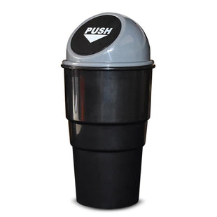 JUSTTOP Mini Car Trash Can, Small Automatic Portable Trash Can with Lid, for Car Home Office (Gray)