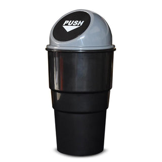JUSTTOP Mini Car Trash Can, Small Automatic Portable Trash Can with Lid, for Car Home Office (Gray)