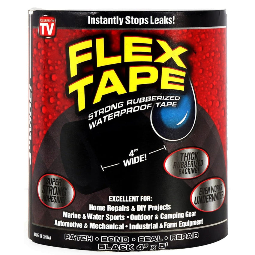 FEXME waterproof Flex Tape for Seal Leakage Tape for Water Leakage Super Strong Waterproof Tape Adhesive Tape for Water Tank,Sink Sealant,Kitchen,toilet Tub for Gaps 4 x 5'  Black