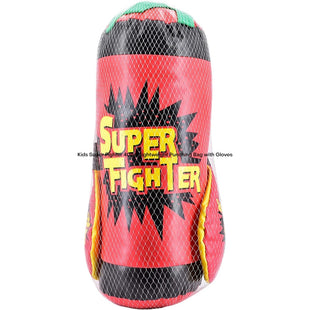 Kids Super Fighter 60cm Lightweight Punching Bag with Gloves