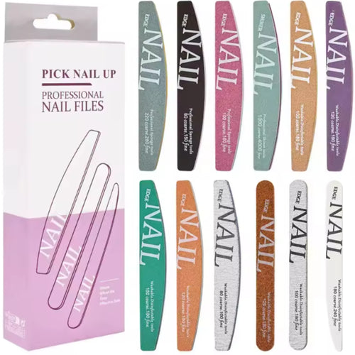 12 Pieces Professional Nail Files, Various Sizes Sanding Files, Nail Files, DIY Salon Tools