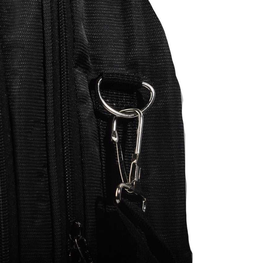 MING SHANG Black Hard-Shell Backpack with Detachable Strap