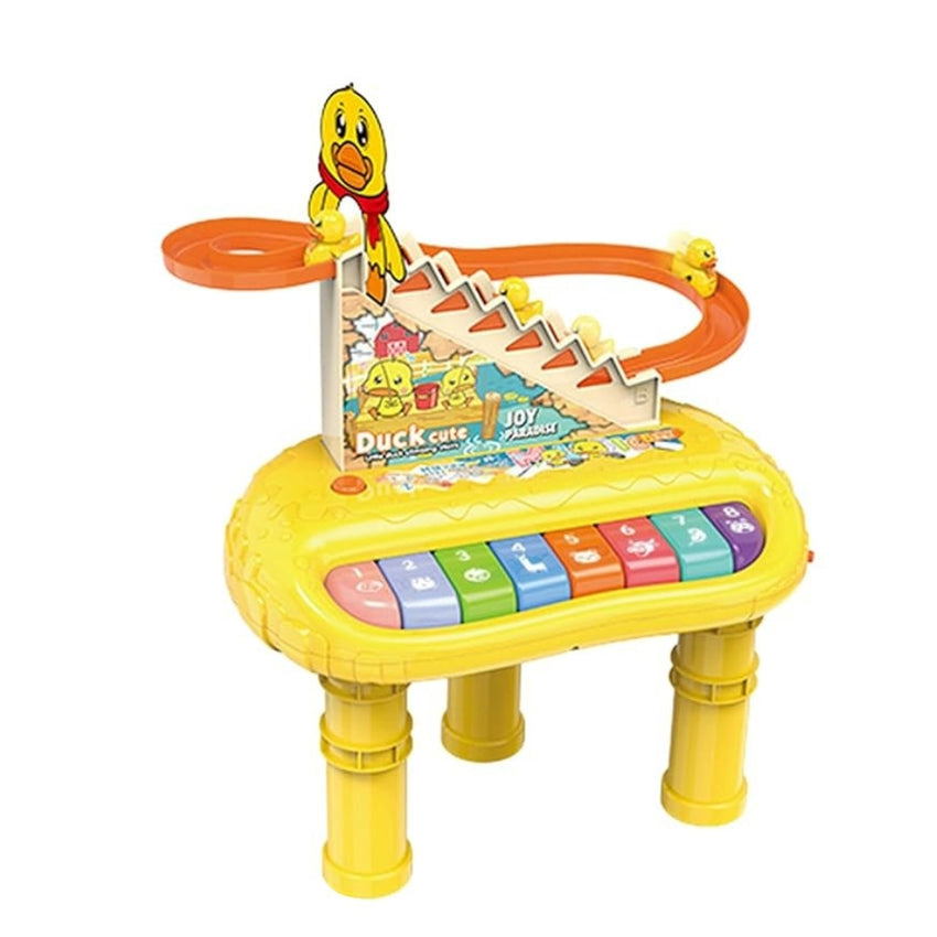 Small Piano Keyboard, Stair Climbing Duck Musical Instrument Toy for Kids