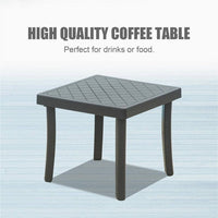 Outdoor Coffee Table Garden Patio Decor End Sofa Side Phone Tea Table Dining Lamp Holder Square Grey