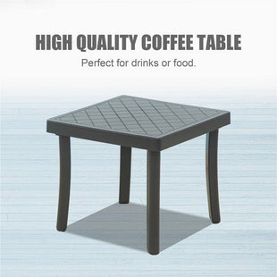 Outdoor Coffee Table Garden Patio Decor End Sofa Side Phone Tea Table Dining Lamp Holder Square Grey